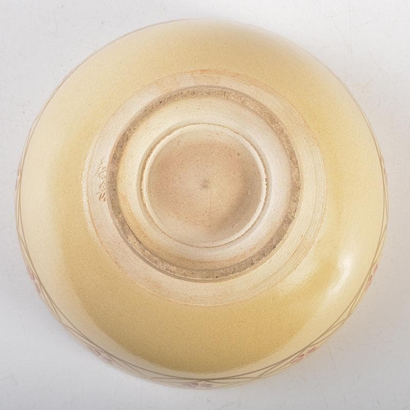 茶道具　京焼　平安　香泉造　色絵金彩　七宝文　茶碗　猗々斎極め箱　V　R7215