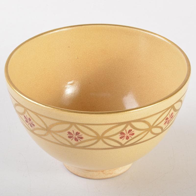 茶道具　京焼　平安　香泉造　色絵金彩　七宝文　茶碗　猗々斎極め箱　V　R7215