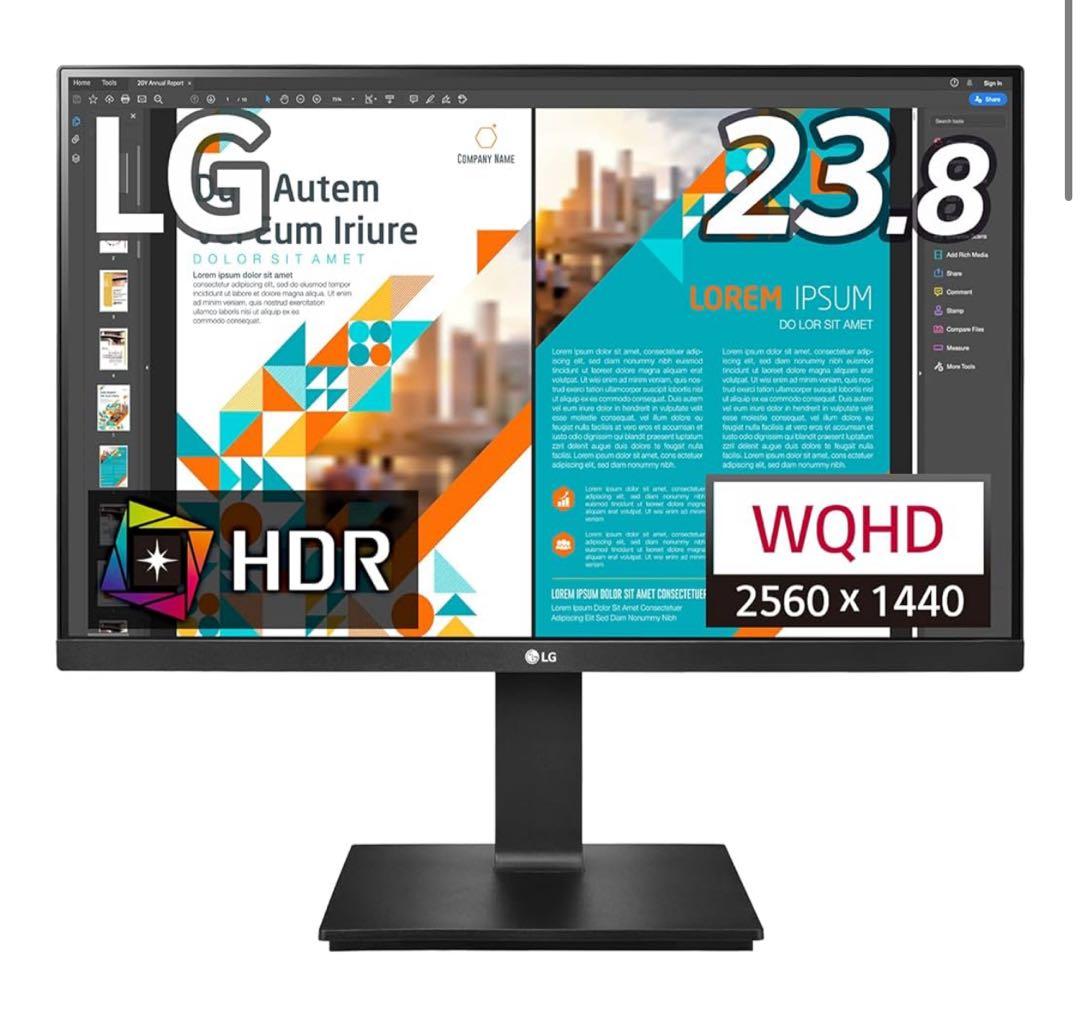 LG 23.8インチ 高解像度 WQHDモニター