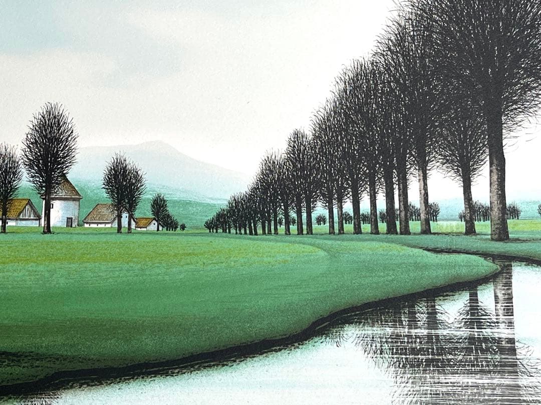 ジャック・デペルト「ブルアールのキャナル」リトグラフ 直筆サイン有 ゴルフ場