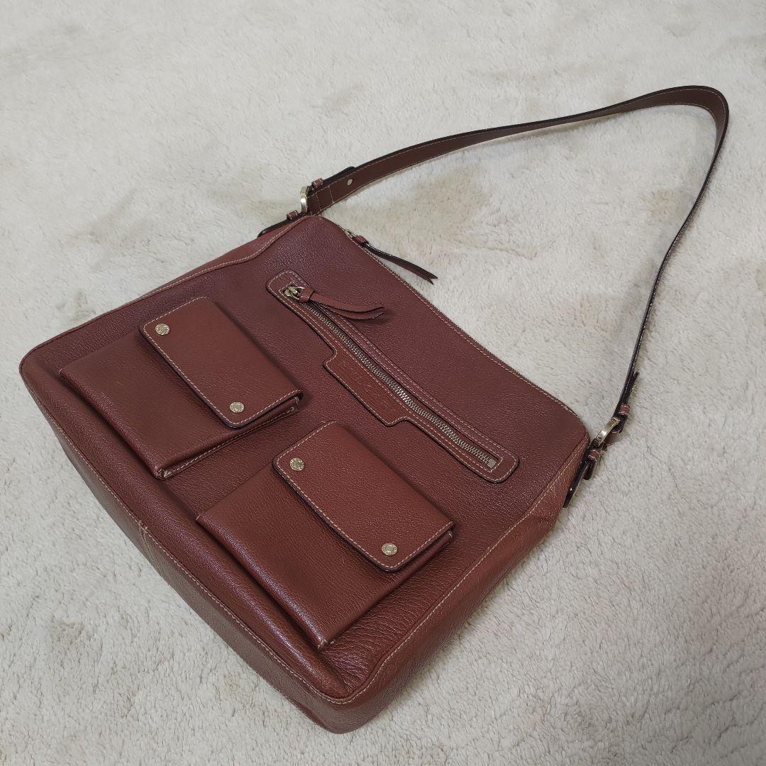 BVLGARI ABELEL オールレザー ブラウン ワンショルダーバッグ