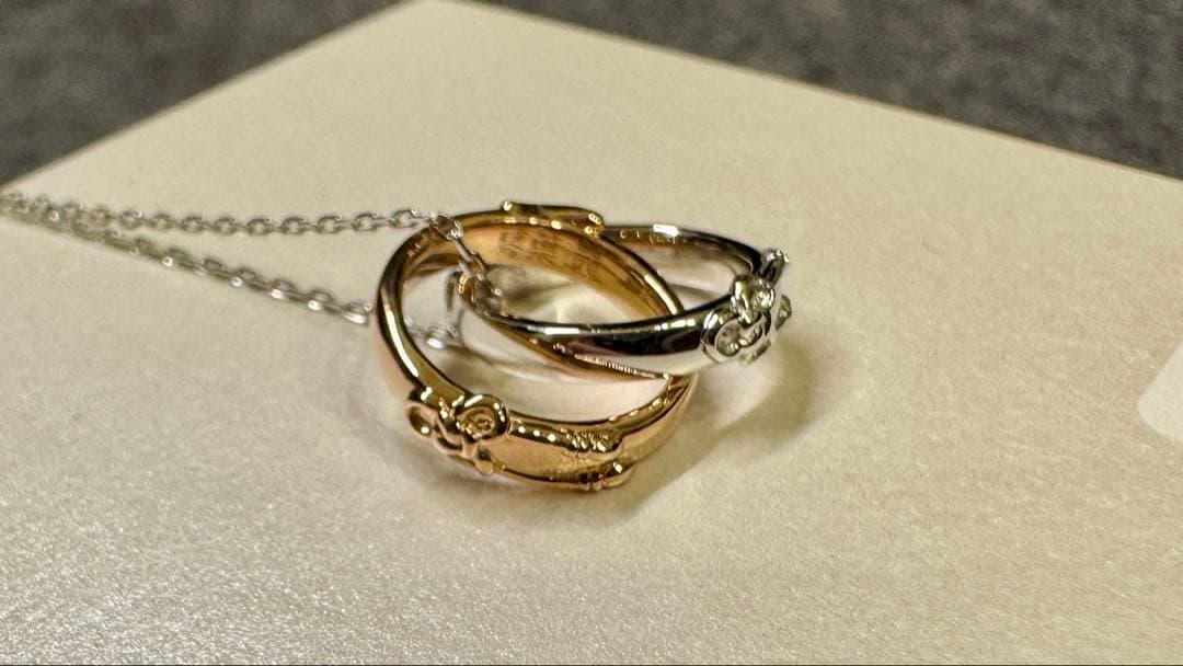 CHARAZZ 琴葉茜・琴葉葵 プラチナ×ゴールド ダブルリングネックレス