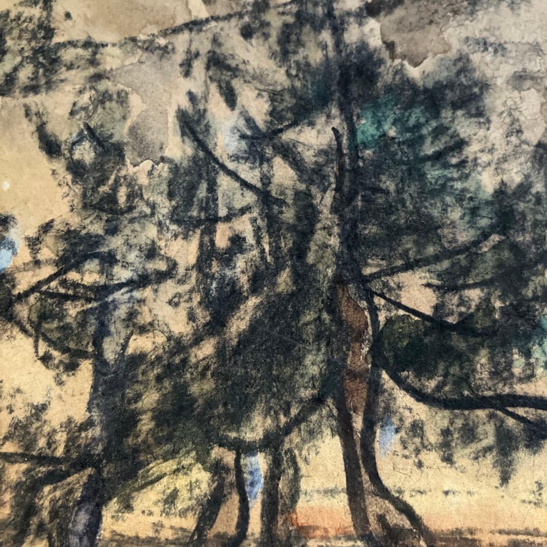 高越甚 画寸約41×31.5cm 58.1.16 美術品 日本画 風景画 絵画