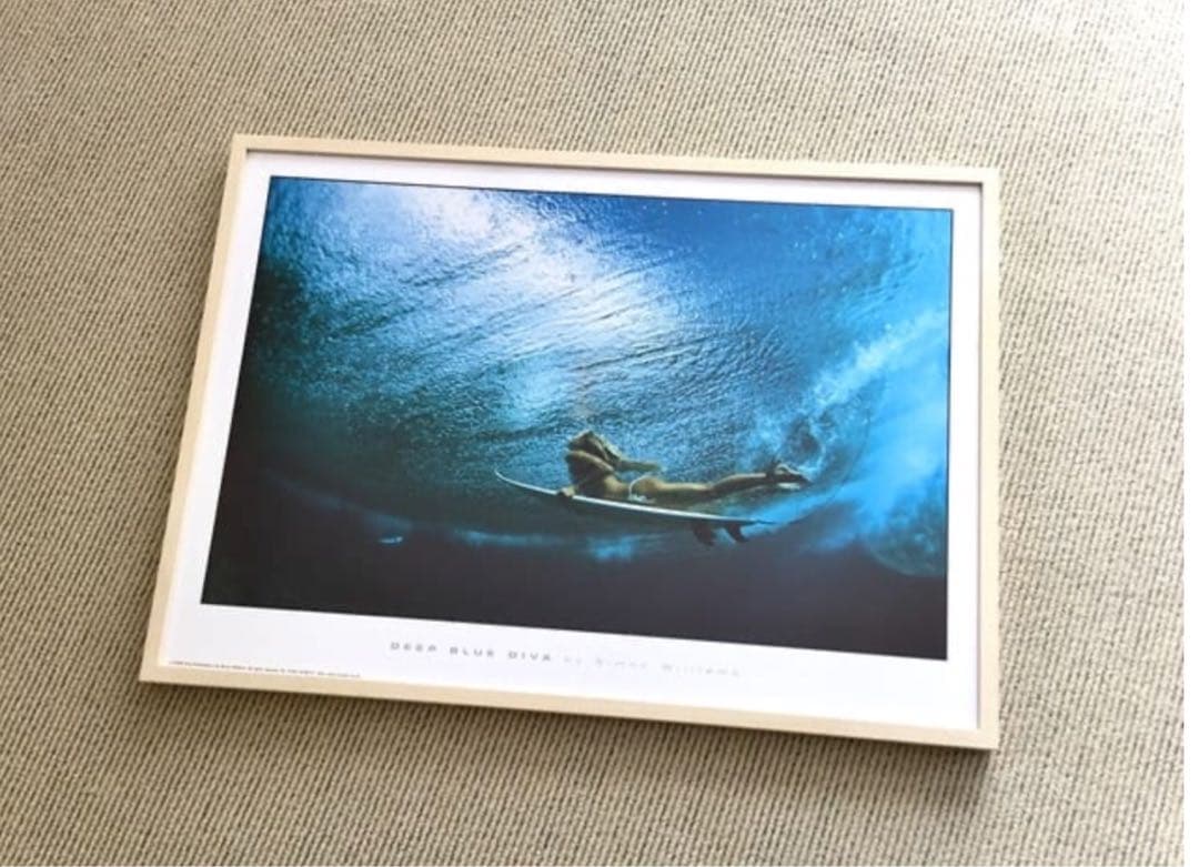 海中サーフィン アートポスター作品 A2サイズ