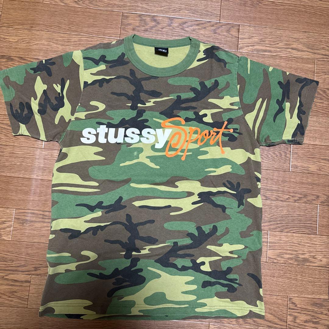 チ*チ様 STUSSY SPORT SCRIPT TEE SIZE-S 迷彩 カ
