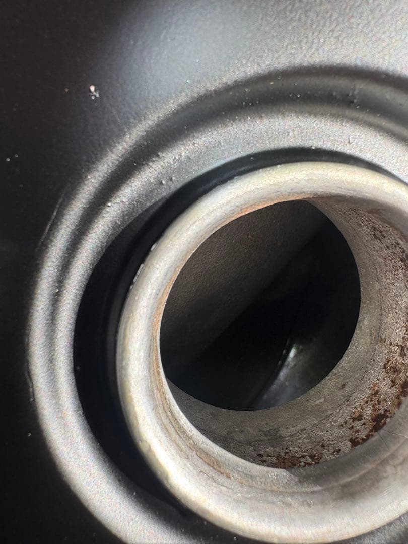 SR400 タンク 自家塗装（マットブラック&艶ありブラックステッカー）