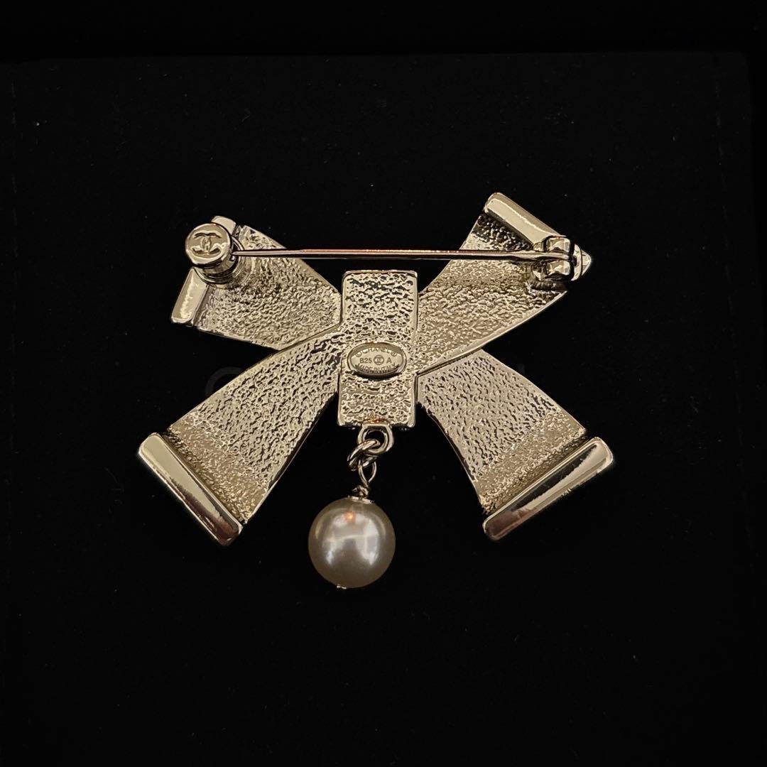 未使用 シャネル 25AW リボン パール ブローチ 希少