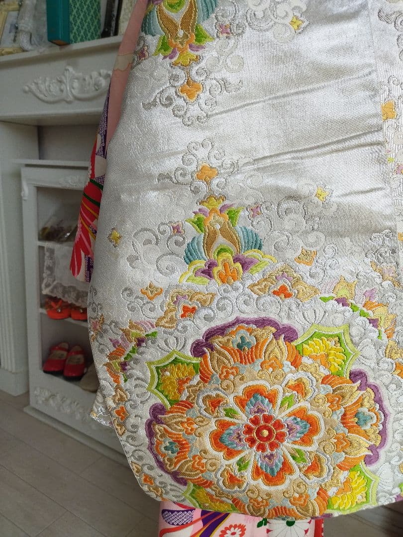 専用です☆アンティーク薄ピンクの着物と帯小物セット☆七五三　ハーフ成人式