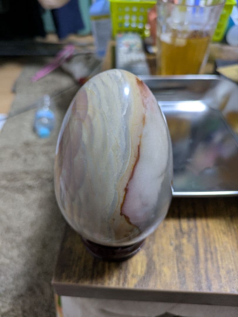 天然石　置物　石　瑪瑙　瑠璃　台座付き