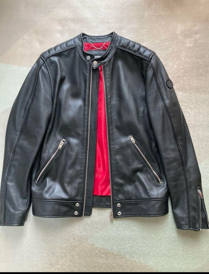 DIESEL Lサイズ ライダース ラムレザージャケット 羊