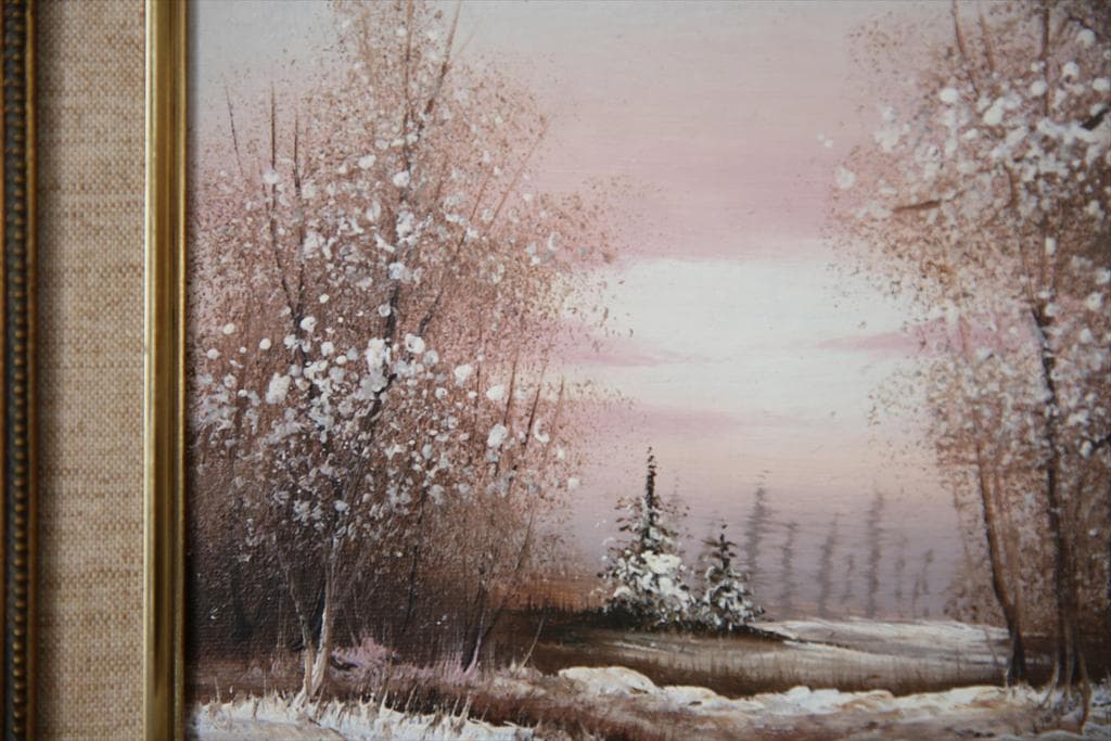 英国アンティークサイン入り肉筆絵画/風景画/油絵/西洋額絵/油彩(79-87-1