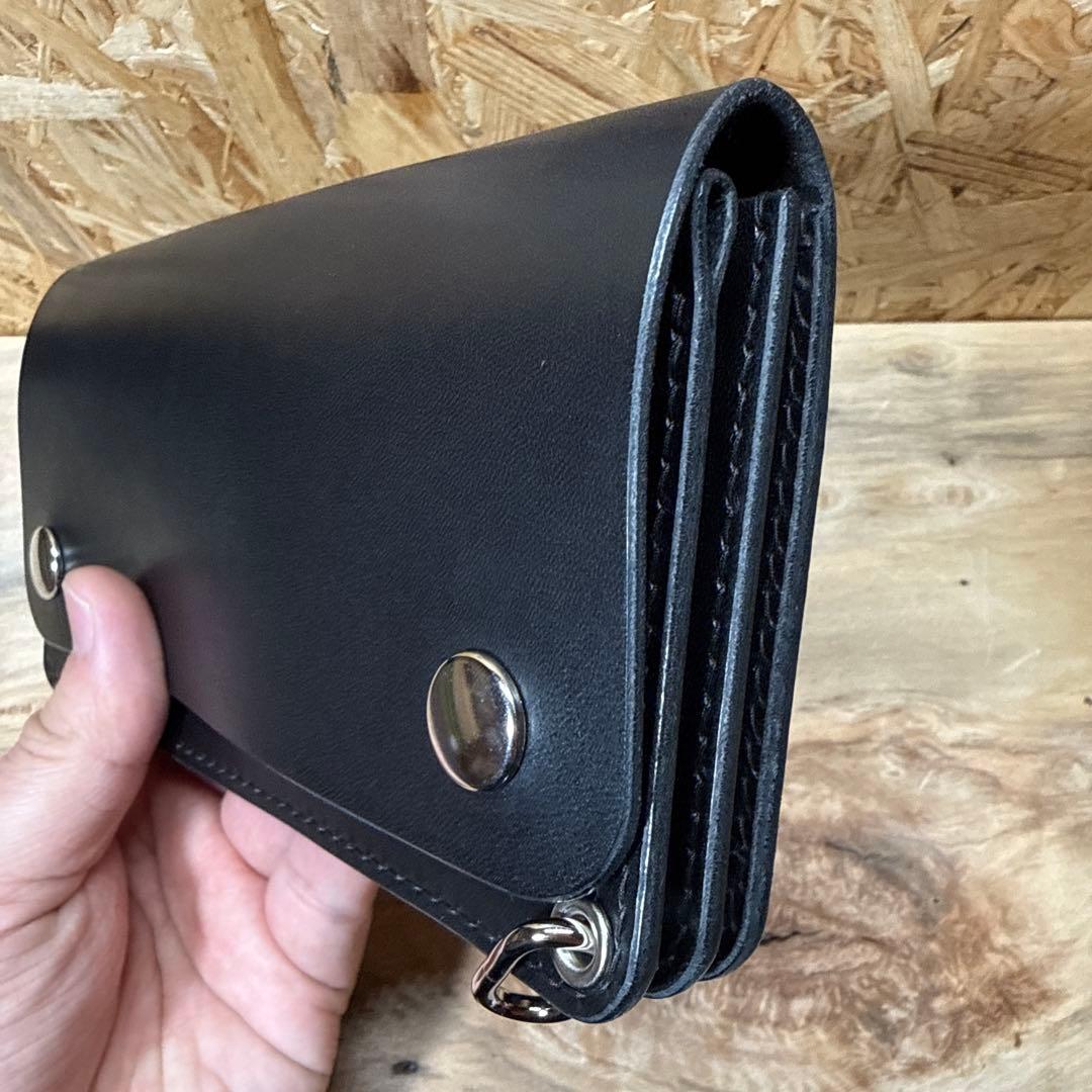 180 トラッカーウォレット 姫路レザー オイルレザー ニッケル