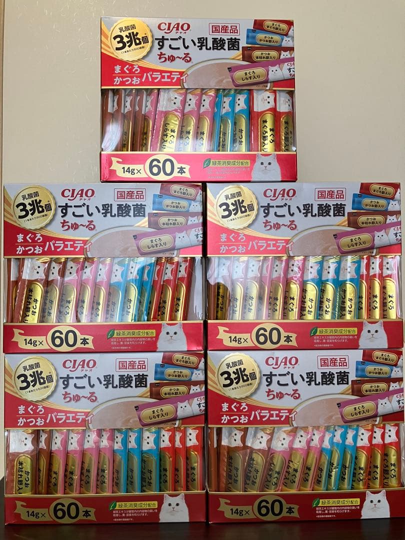 【新品・未開封】CIAO すごい乳酸菌ちゅ〜る 60本×5箱 2027/5