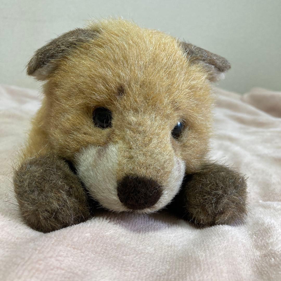 やまね工房　落合けいこ　きつねの赤ちゃん　寝そべり　ぬいぐるみ　中古品　紙タグ付
