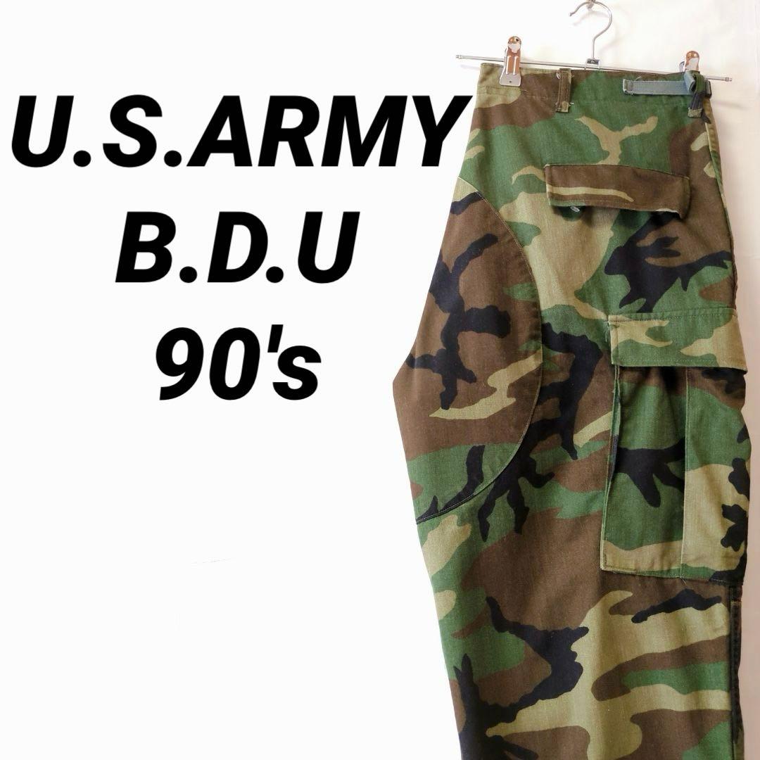 米軍実物 90s BDU カーゴパンツ トラウザー ウッドランドカモ L-L