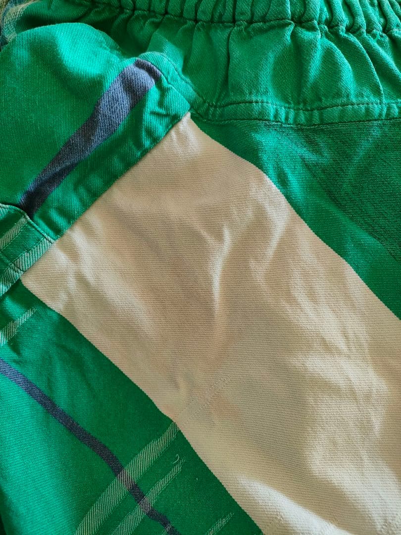 【古着】タマキニイメ タルンパンツ コットンチェック柄サルエルパンツ グリーン