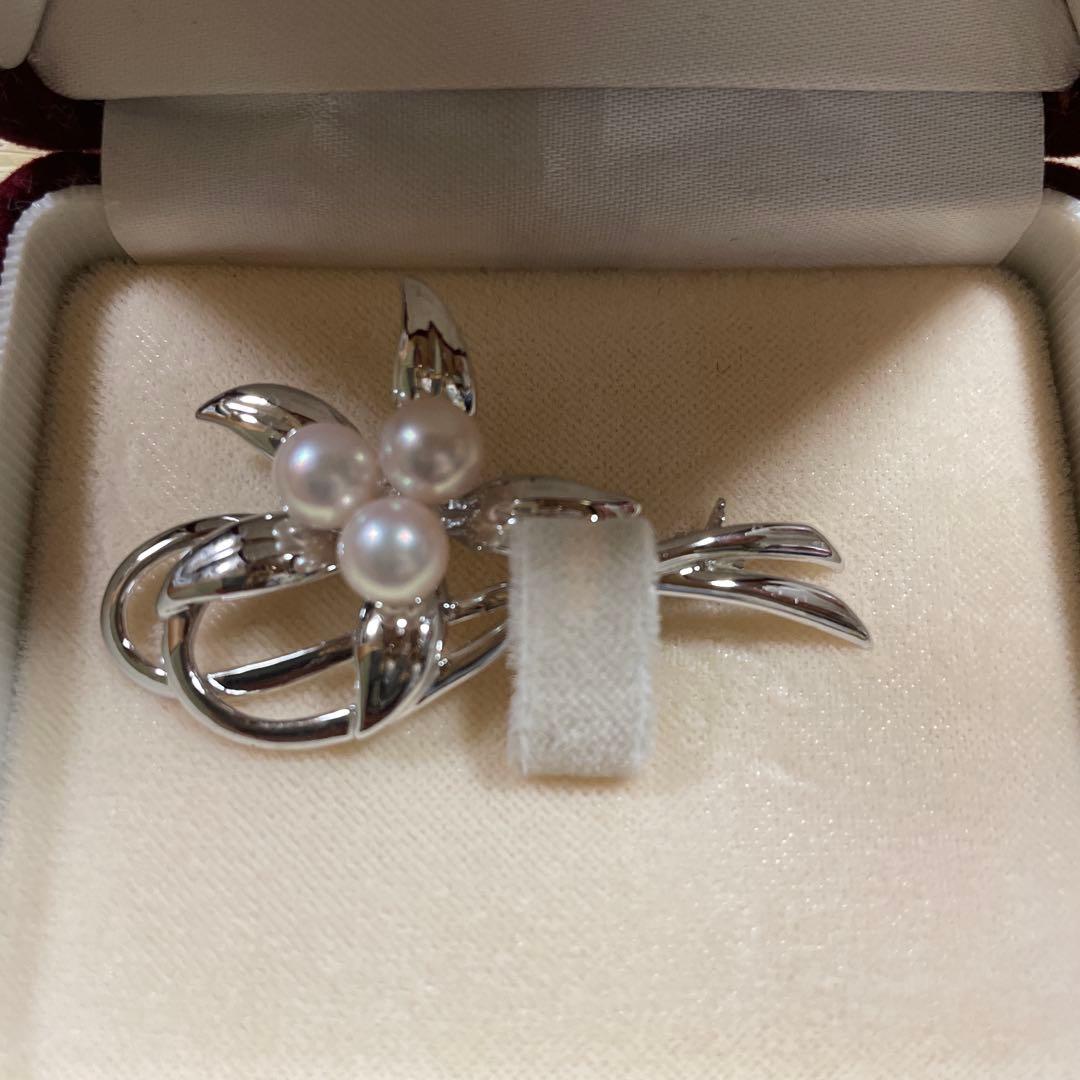 Mikimoto 真珠 花モチーフ ブローチ
