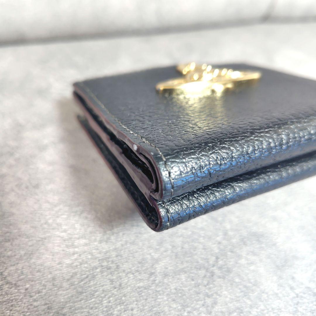 未使用級 ヴィヴィアン がま口 二つ折り財布 コンパクトウォレット オーブ 黒色