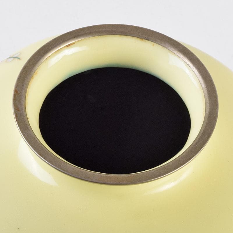 七宝焼　四君子文　花瓶　時代箱付　D　R9122B