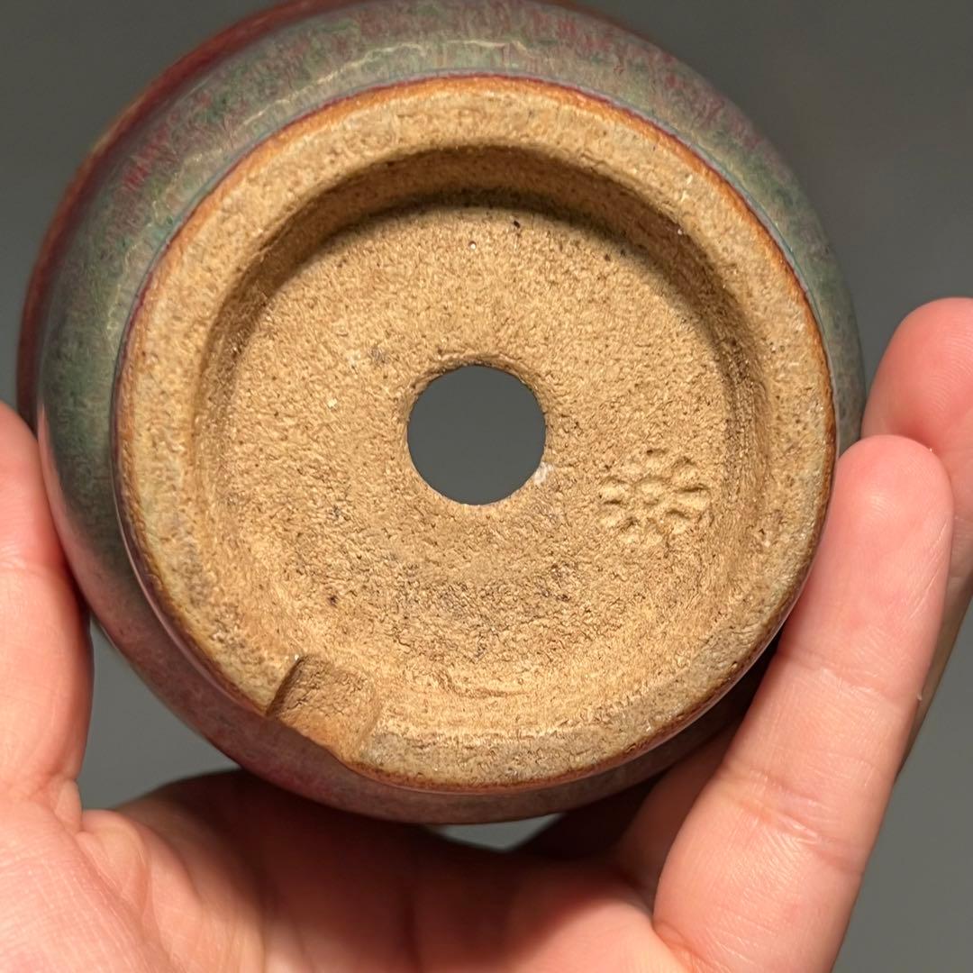 668.紫辰砂丸鉢 盆栽鉢 植木鉢 9.5*7.3cm