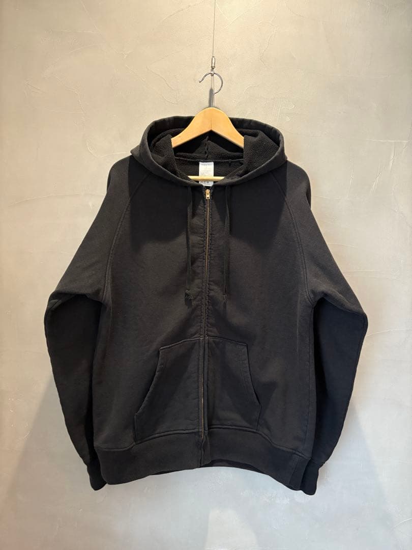 COMOLI コットン裏毛 ジップパーカ24SS/2 FADE BLACK
