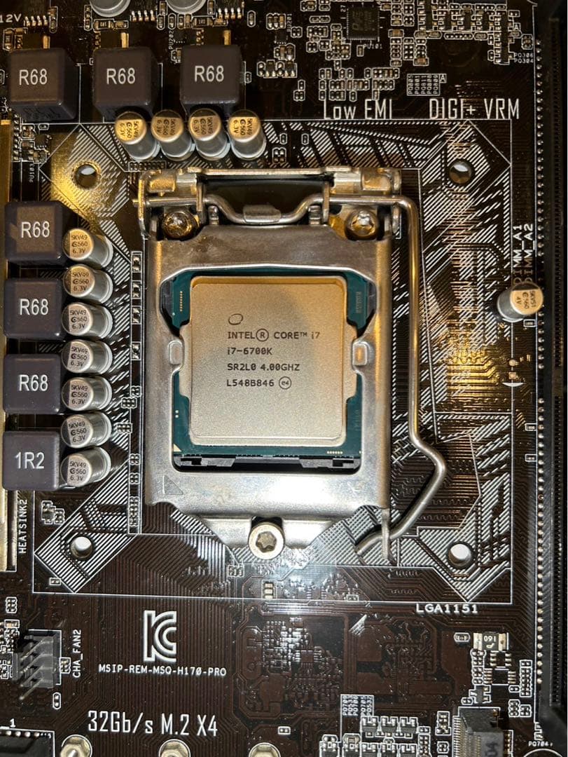 CPU Intel i7 6700k ASUS H170-PRO