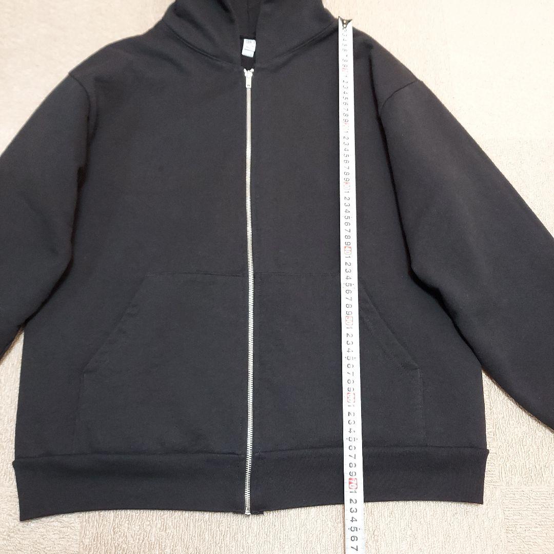 ロサンゼルスアパレル　14オンス　ブラック　裏起毛 ジップパーカー　サイズ L