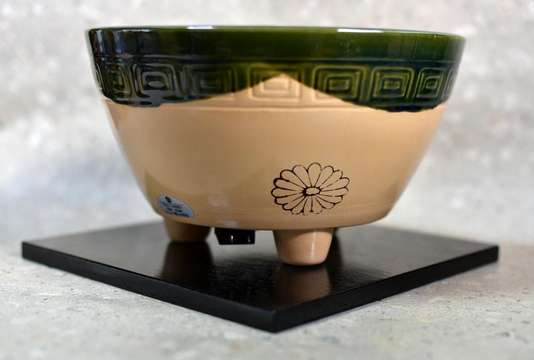 野々田風炉型紅鉢織部焼　電熱器　ヒータ－　お茶道具／共箱