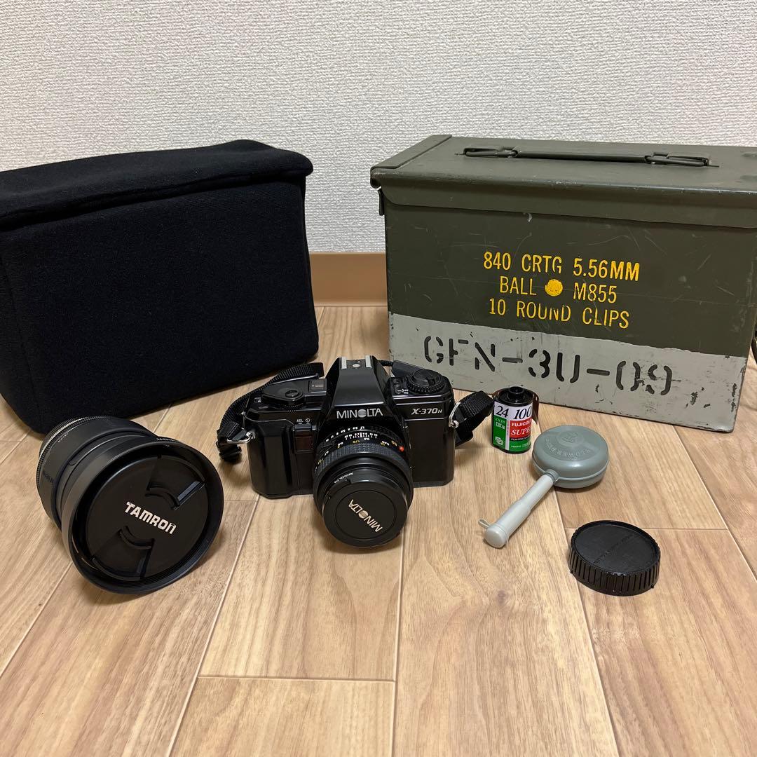 【動作確認】逆輸入ミノルタX-370N 35mm一眼レフタムロン71A望遠レンズ