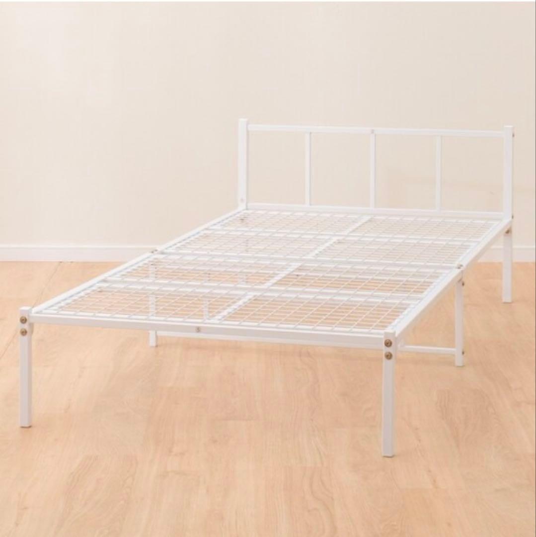 ニトリ シングルパイプベッド(バジーナ F3 WH) ベッドフレーム ホワイト