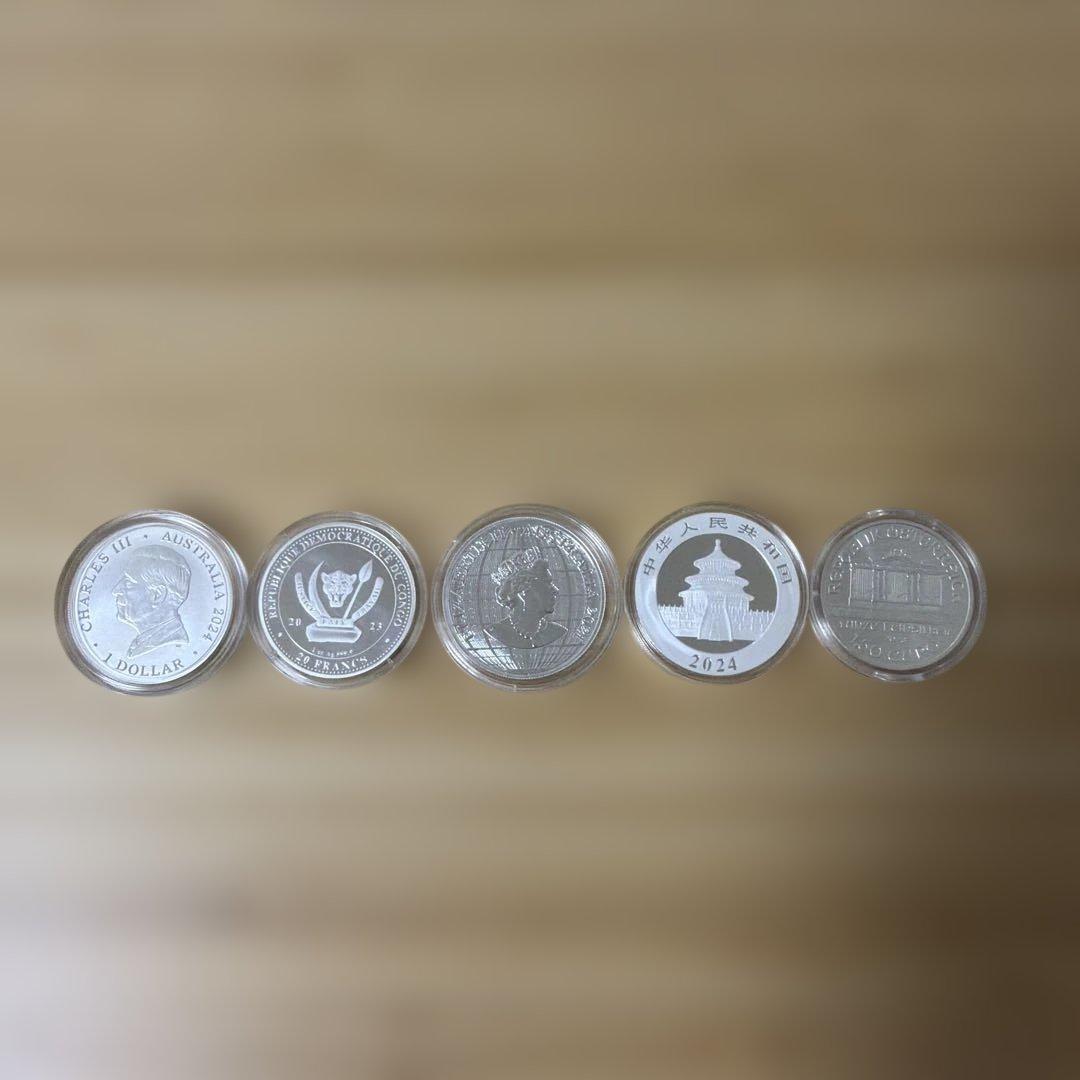 1オンス銀貨　銀貨 5枚セット 歴史・宇宙モチーフ
