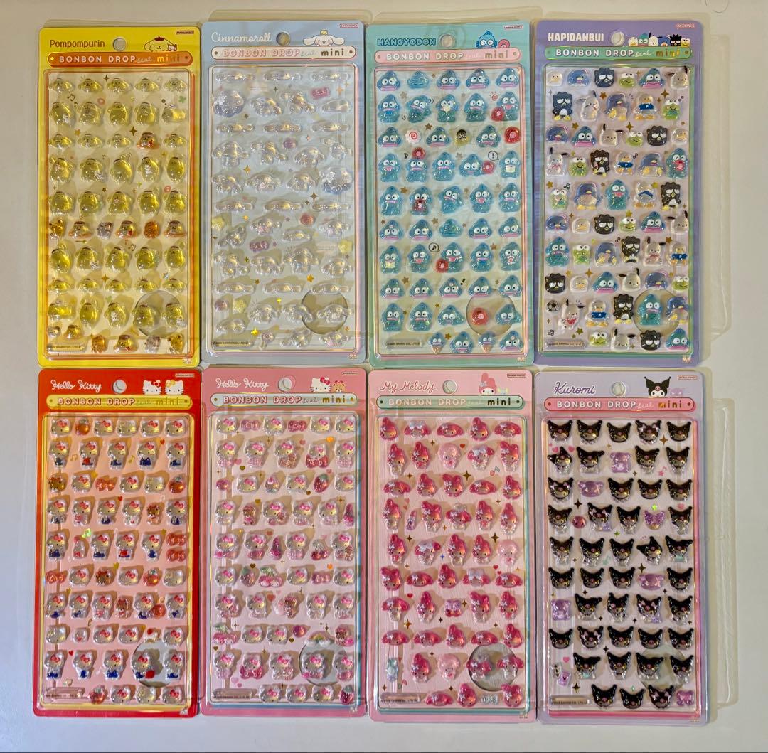 【正規品】ボンボンドロップシール　ミニ　サンリオ　全8種コンプリートセット