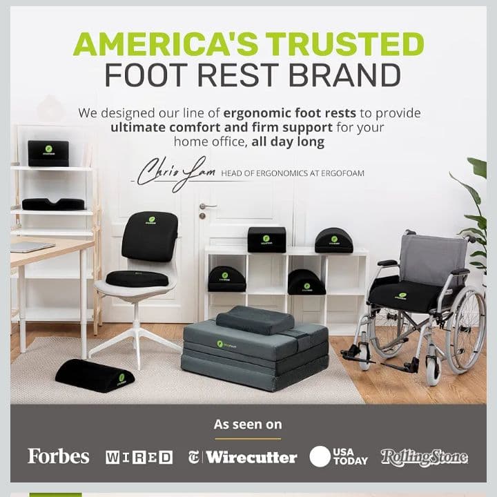ErgoFoam　デスク下設置型　フットレスト　高級　足置き台　デスク用　YK