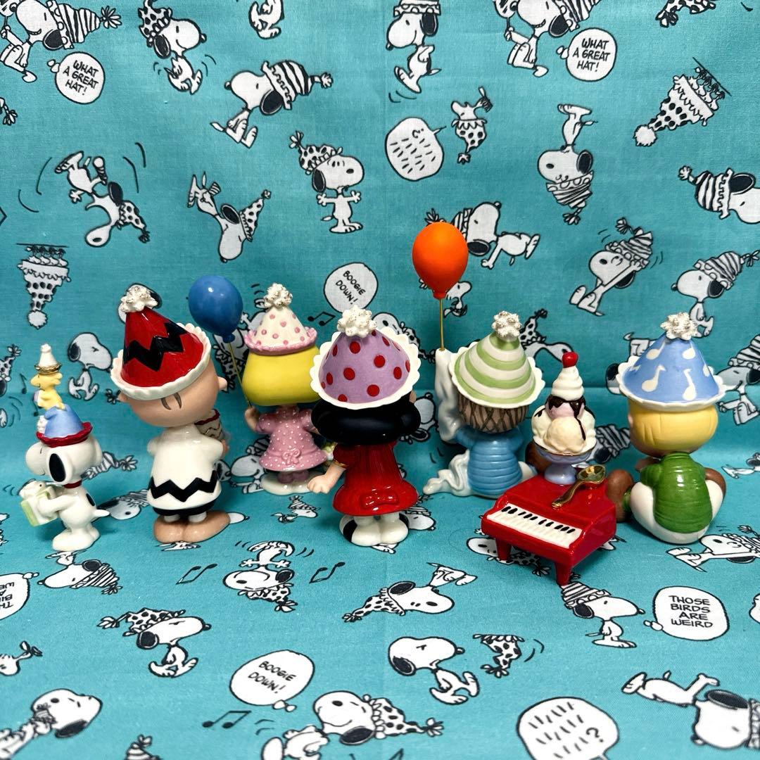 スヌーピー LENOX 陶器 海外 置物 バースデー 7点セット