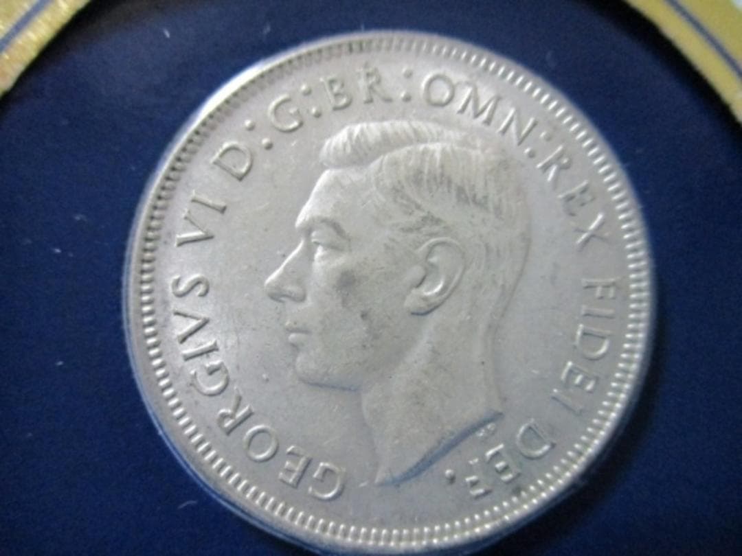 オーストラリア 1フローリン銀貨☆1951年／ジョージ6世／極美品／