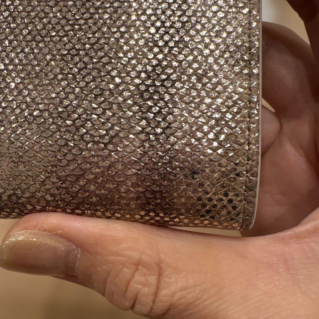 ディオール　3つ折り財布　ゴールド