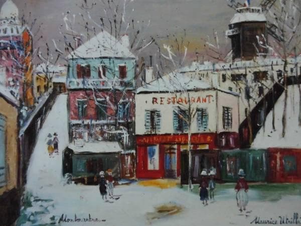 Utrillo、NEIGE、希少画集画、新品額装付
