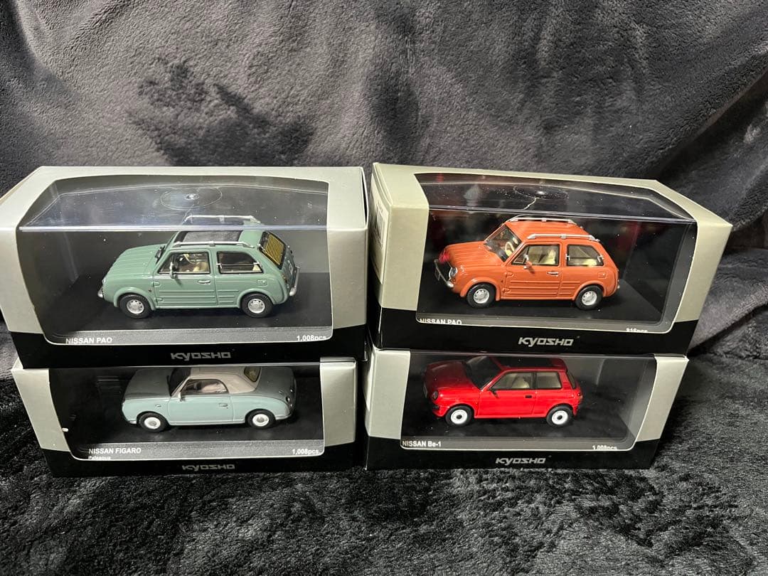 箱有　4台　京商　日産　PAO パオ　オリーブ　オレンジ　フィガロ　Be-1