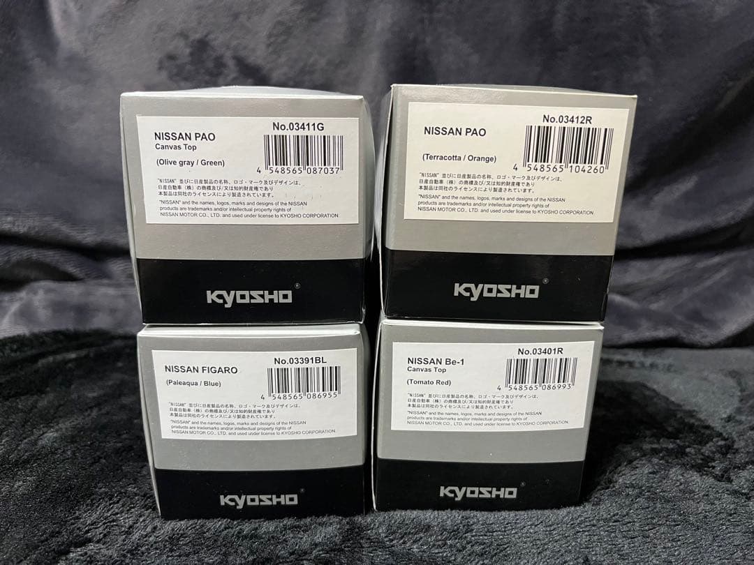 箱有　4台　京商　日産　PAO パオ　オリーブ　オレンジ　フィガロ　Be-1