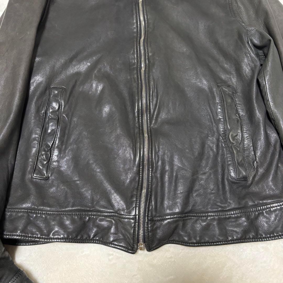 希少 DOLCE & GABBANA ラムレザー ライダーズ　黒 50 ブルゾン