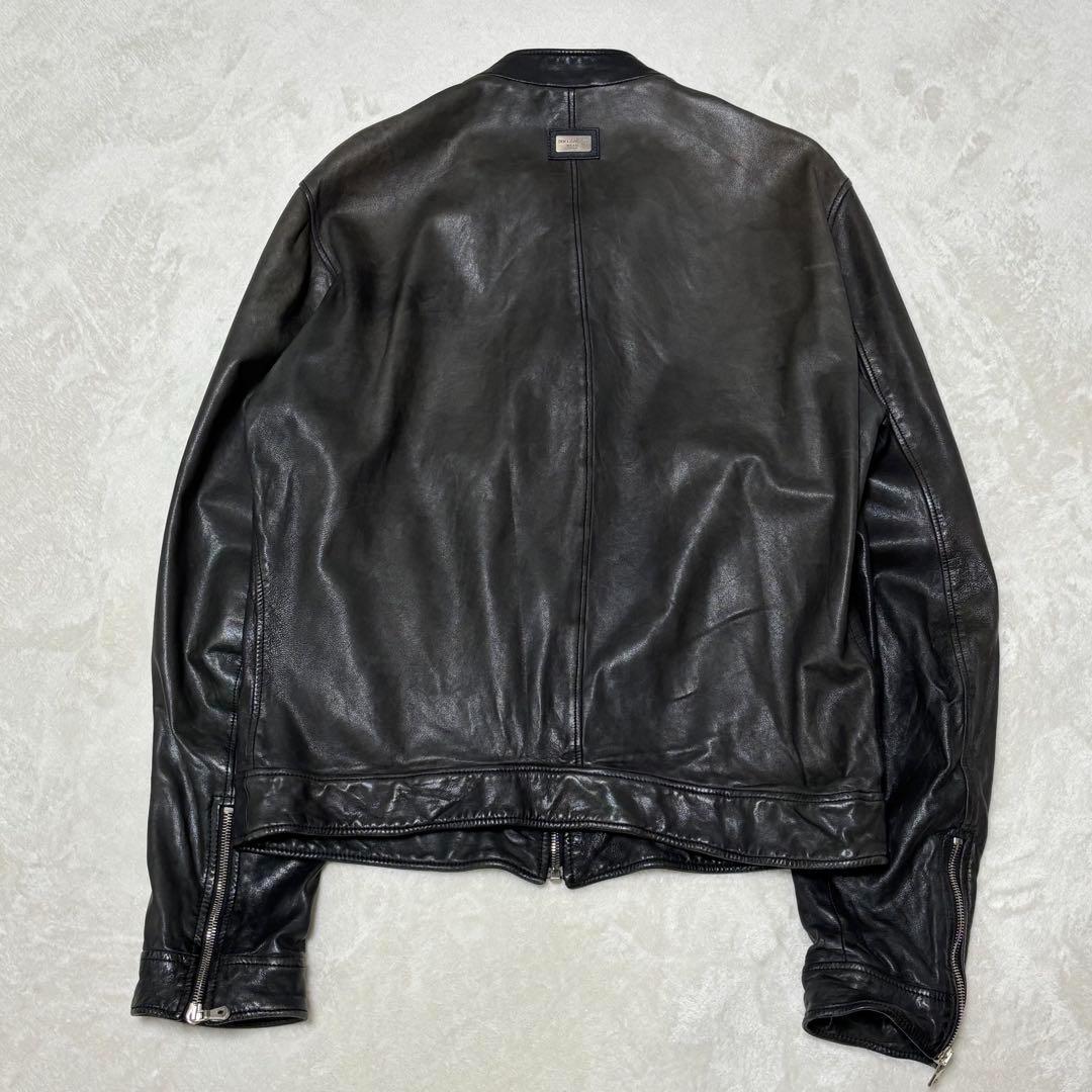 希少 DOLCE & GABBANA ラムレザー ライダーズ　黒 50 ブルゾン