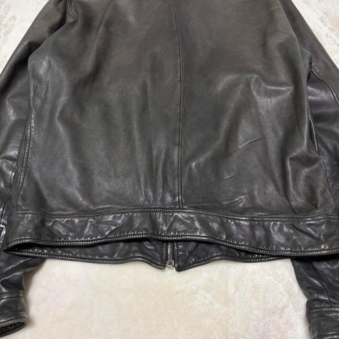 希少 DOLCE & GABBANA ラムレザー ライダーズ　黒 50 ブルゾン