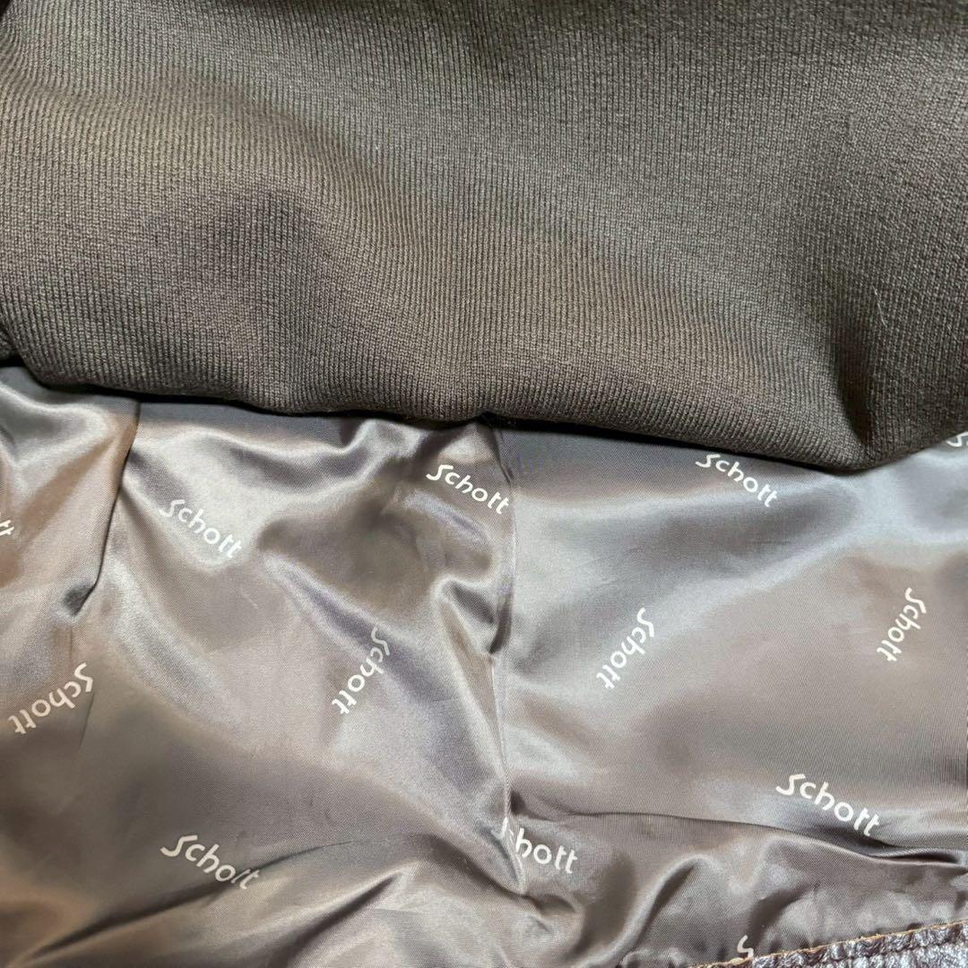 Schott 643EVS 襟付きシングルライダース ダークブラウン サイズ38