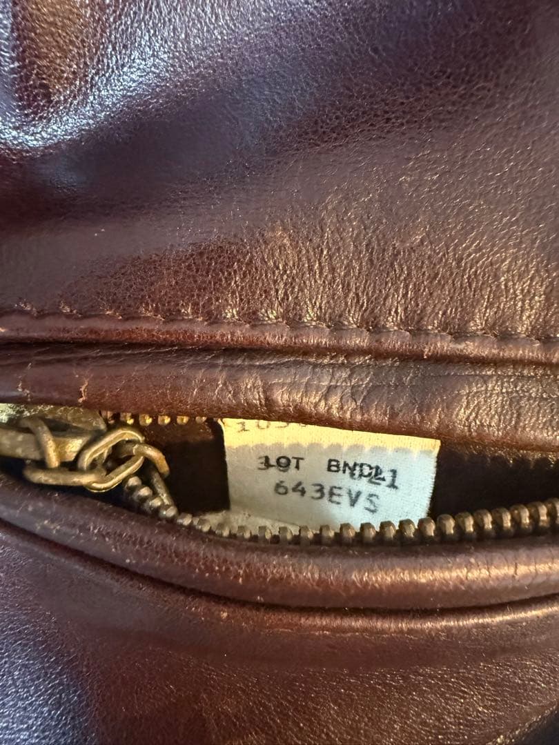 Schott 643EVS 襟付きシングルライダース ダークブラウン サイズ38