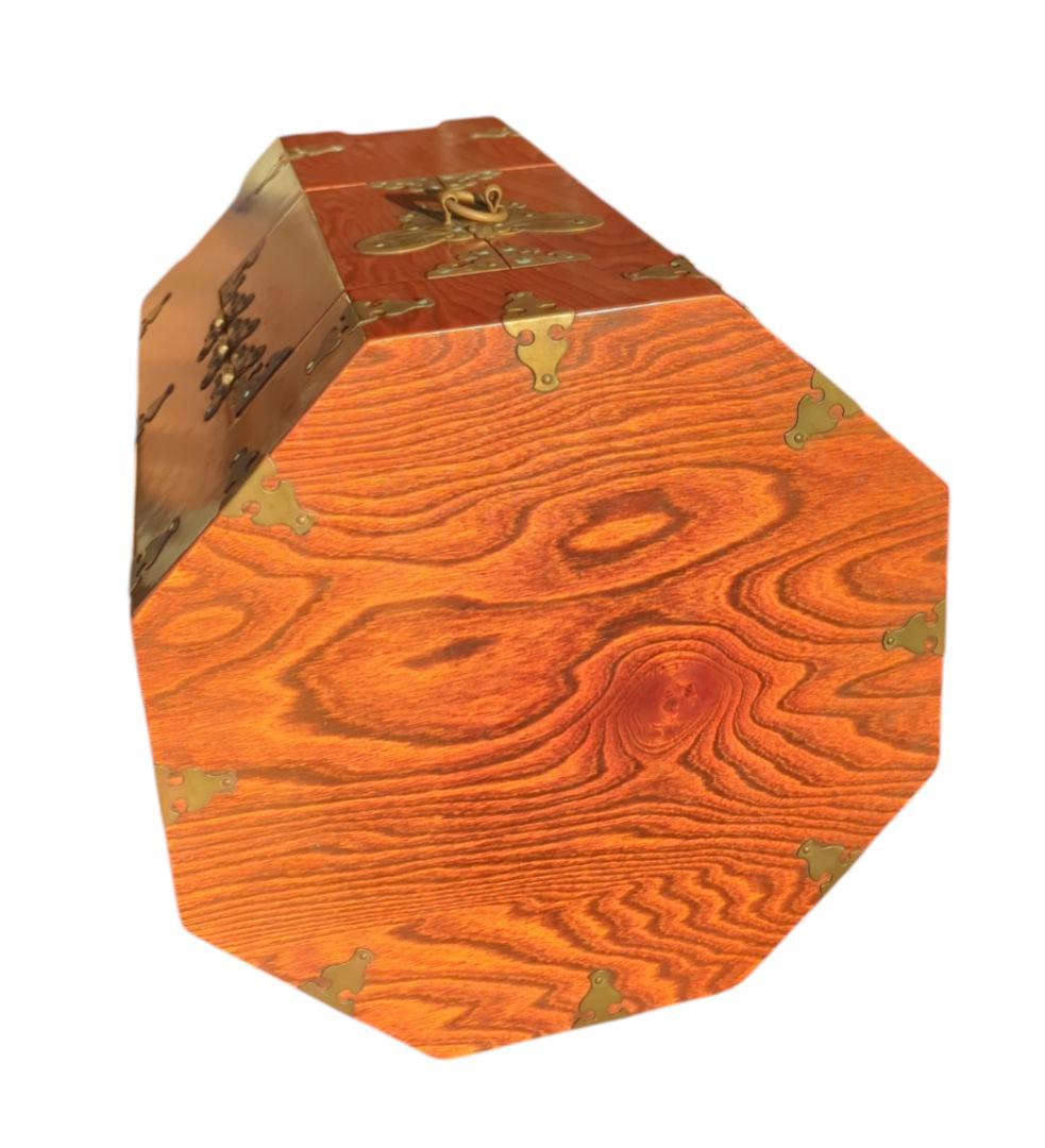 李朝 李朝家具 八角箱 時代物 金具 収納箱 韓国美術 木 木工 木製 帽子入