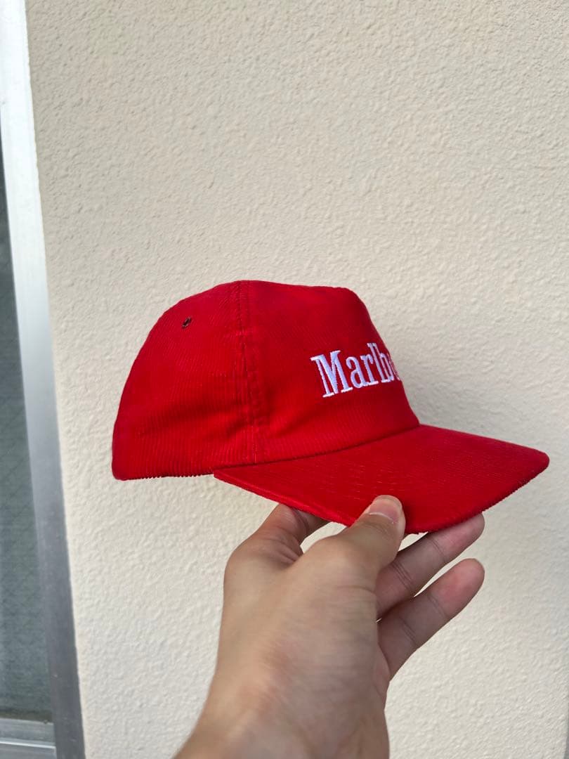 Marlboro コーデュロイキャップ レッド 新品 美品 マルボロ タバコ
