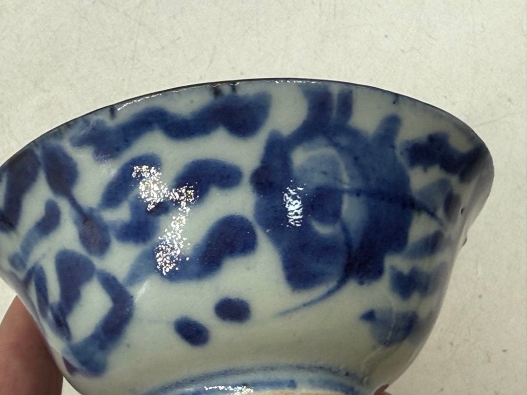 中国　清時代　染付　湯呑み5点　送料込み251112