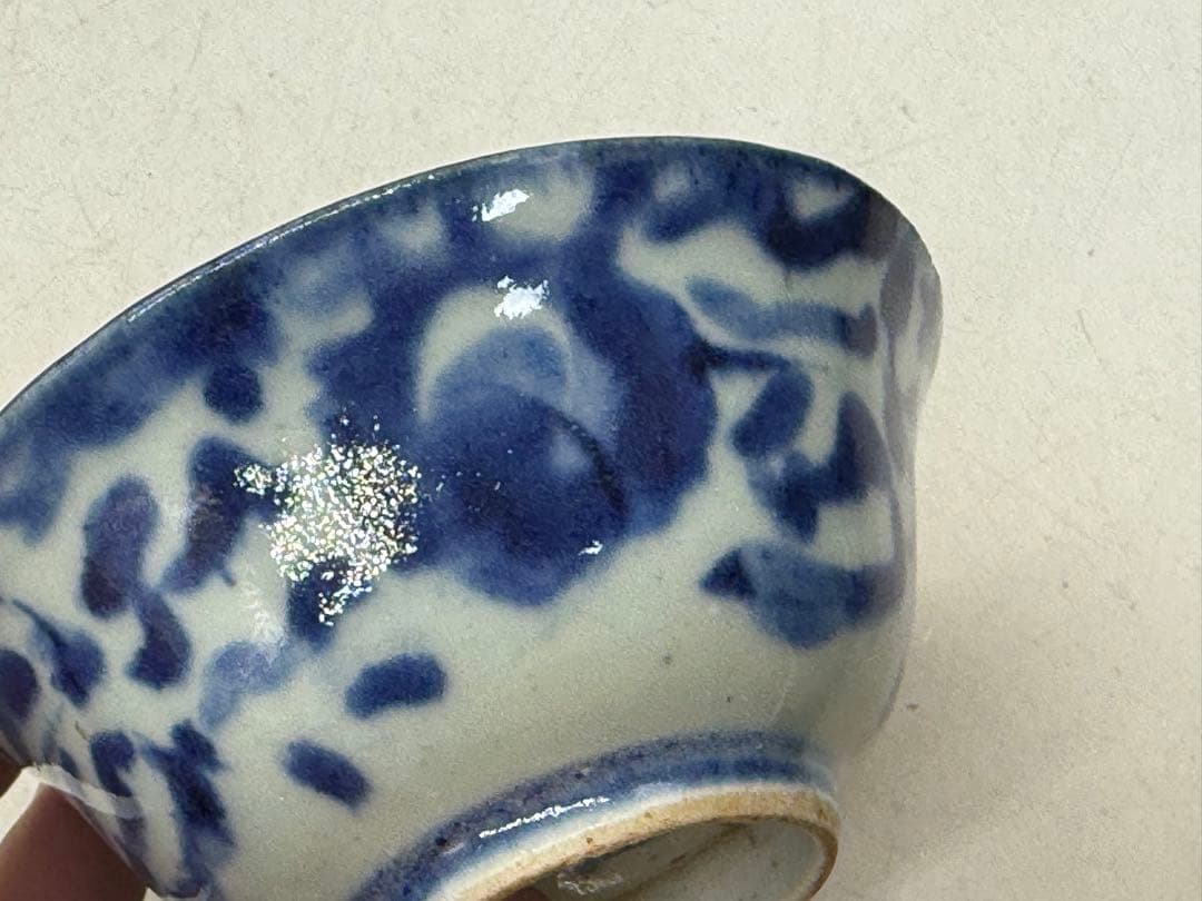 中国　清時代　染付　湯呑み5点　送料込み251112