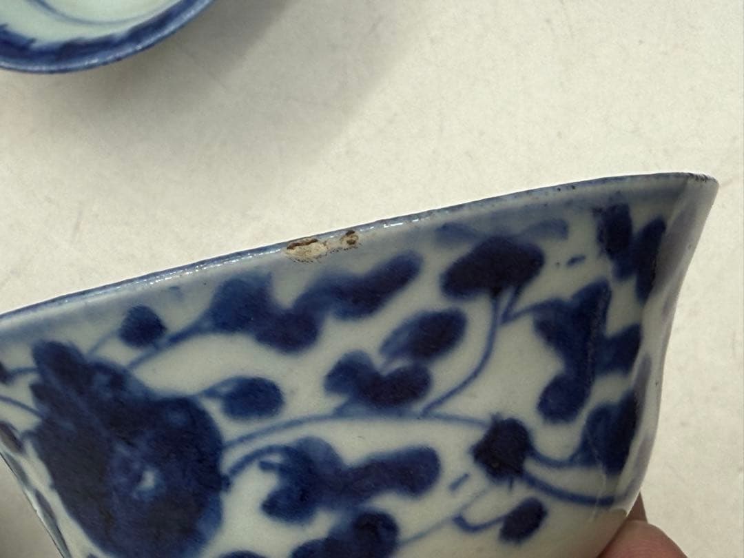 中国　清時代　染付　湯呑み5点　送料込み251112