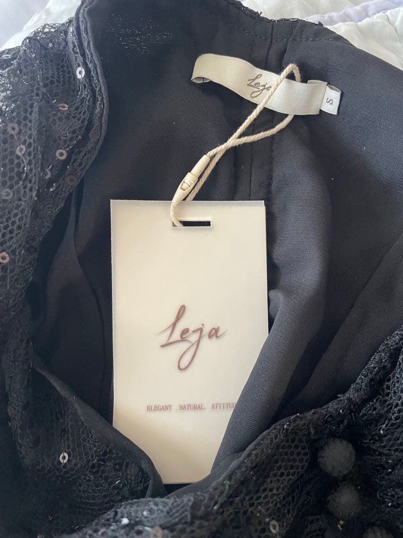 【新品】LEJA 2WAYレース花柄オフショルダーマーメイドワンピースドレス 黒